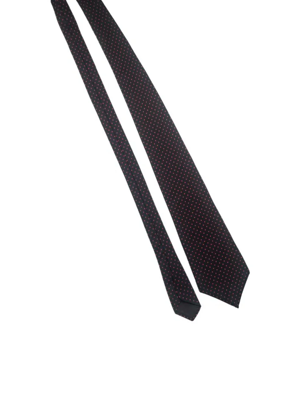 Hardy Amies London Silk Tie Black Red Polka Dot Classic Necktie Made in England
